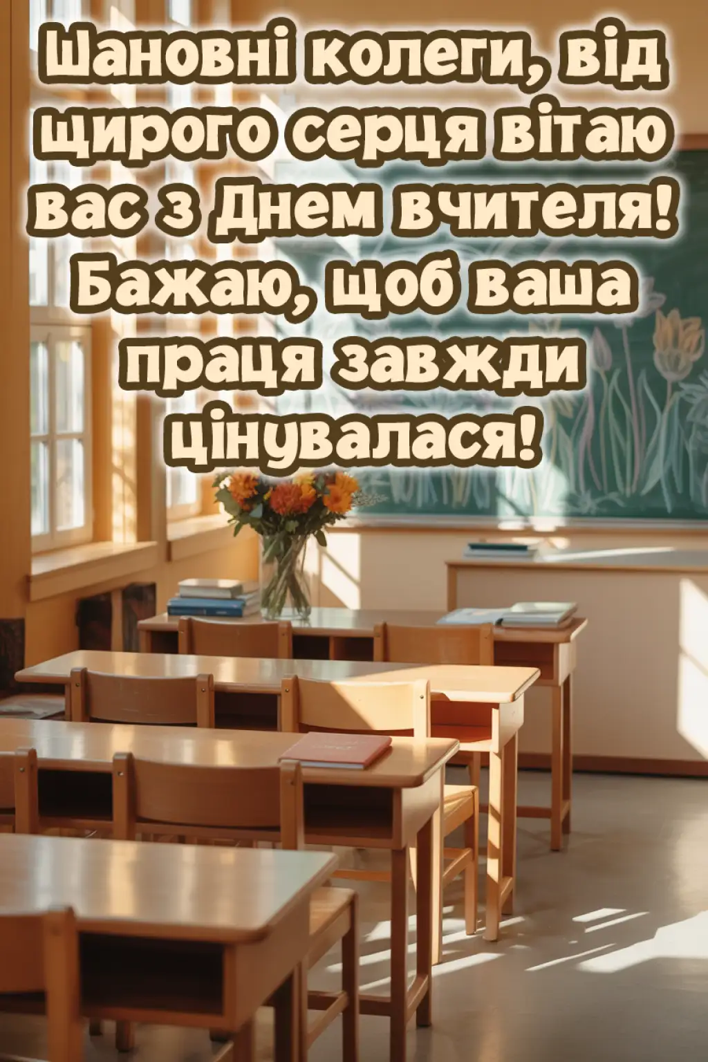 Привітання з днем вчителя колегам в картинках