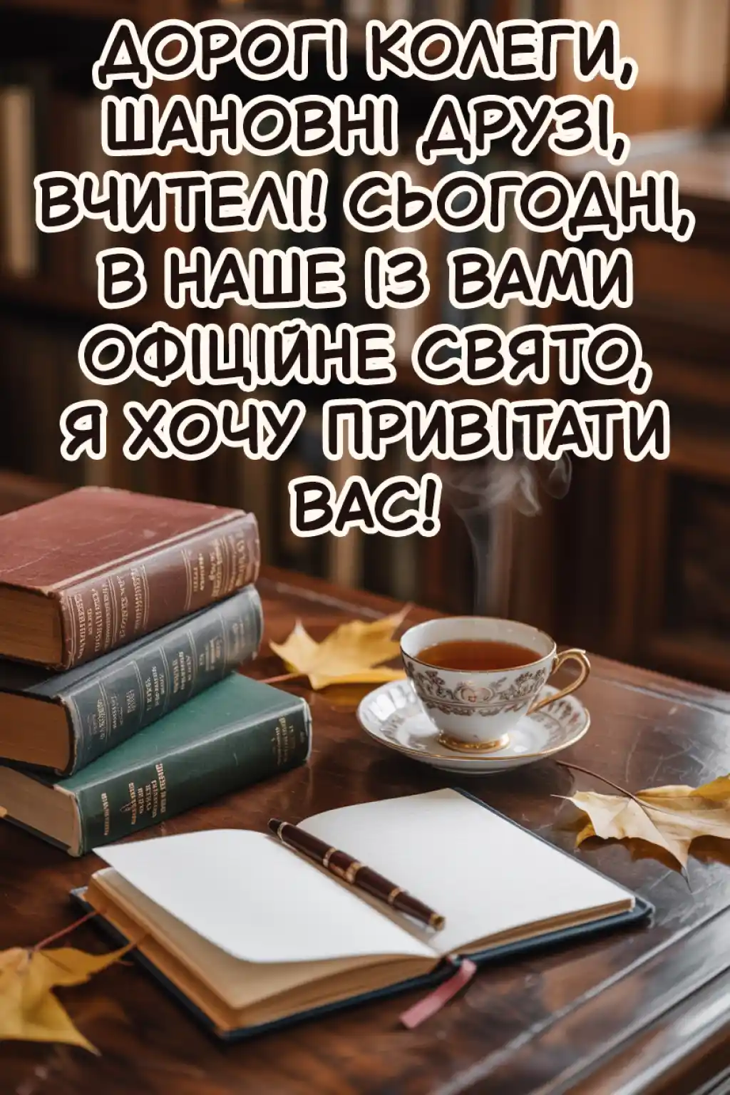 Привітання з днем вчителя колегам в картинках