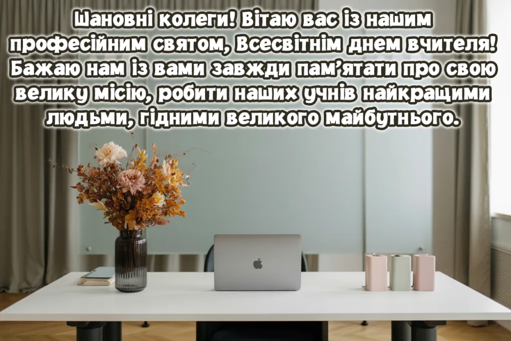 Привітання з днем вчителя колегам в картинках