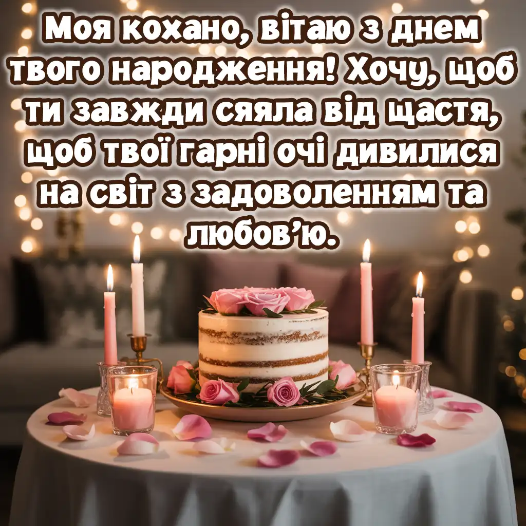 Привітання коханої з днем народження