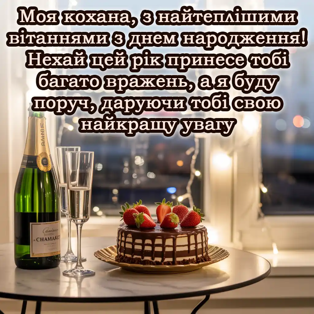 Привітання коханої з днем народження