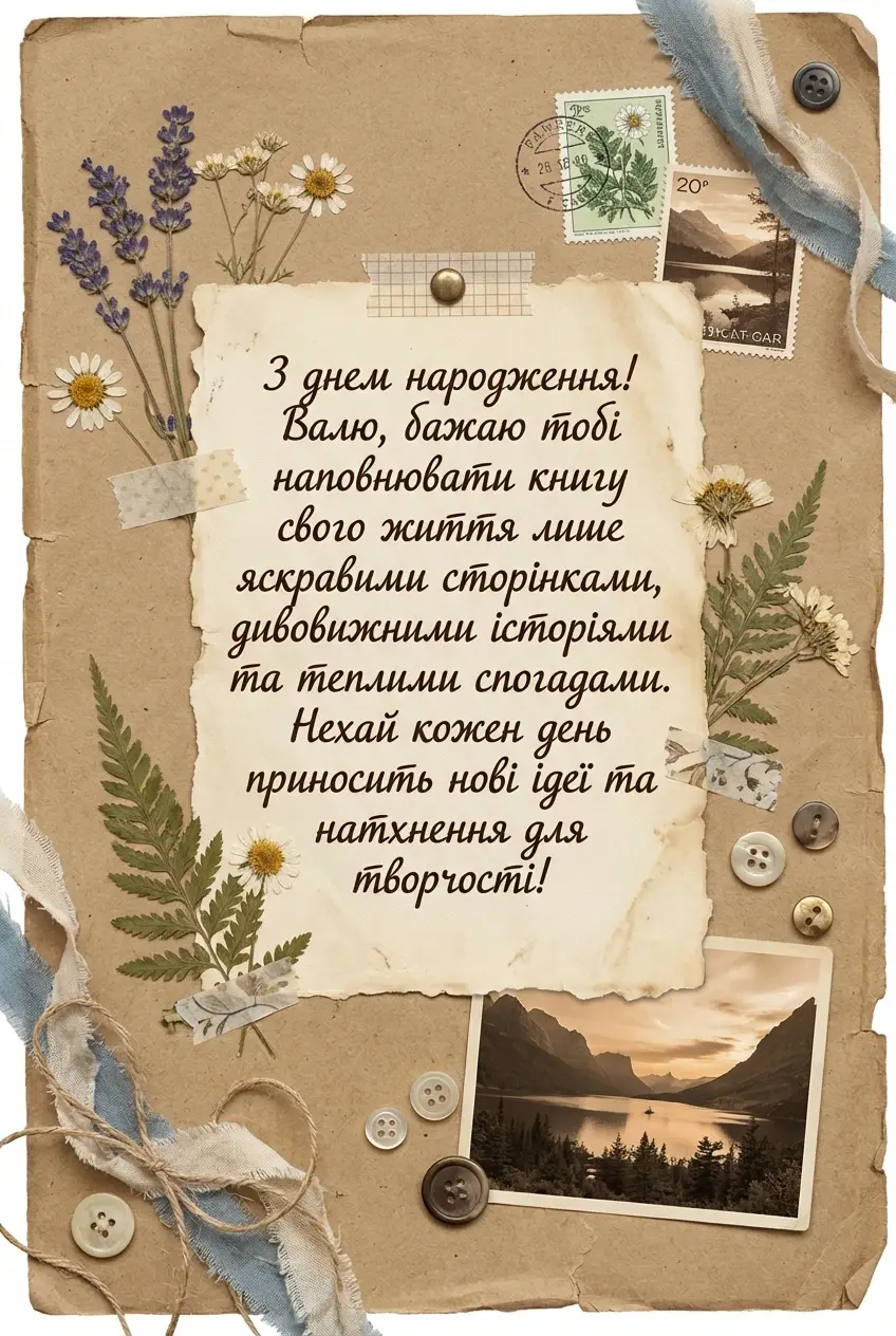Валя з днем народження