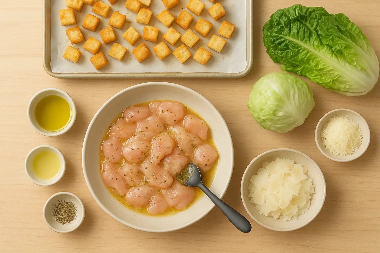 салат цезарь