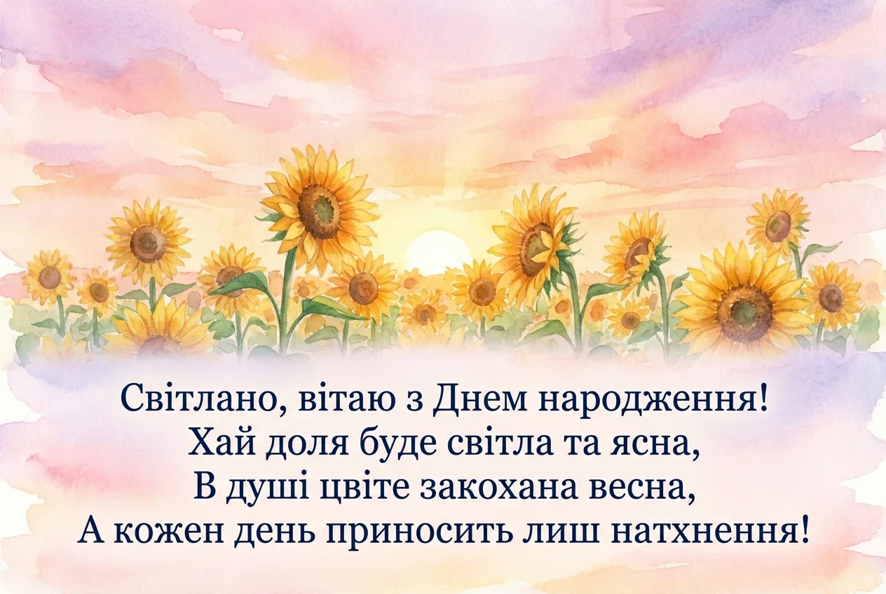 з днем народження світлана українською