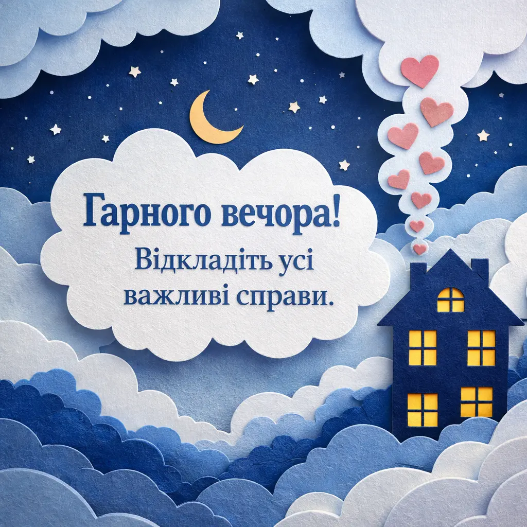 Доброго вечора: гарні листівки та щирі побажання для затишку!