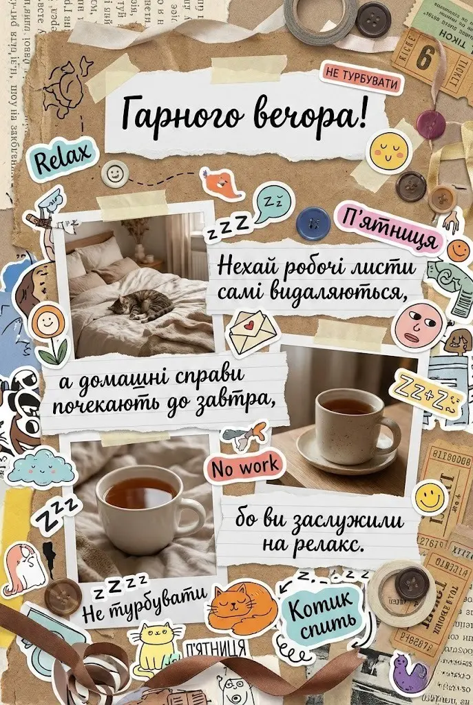 Доброго вечора: гарні листівки та щирі побажання для затишку!