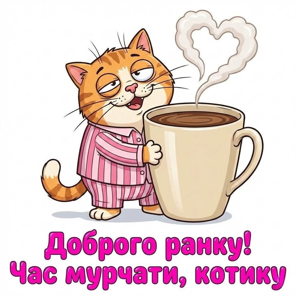 Доброго ранку, котику мій: найтепліші листівки та щирі побажання для гарного дня