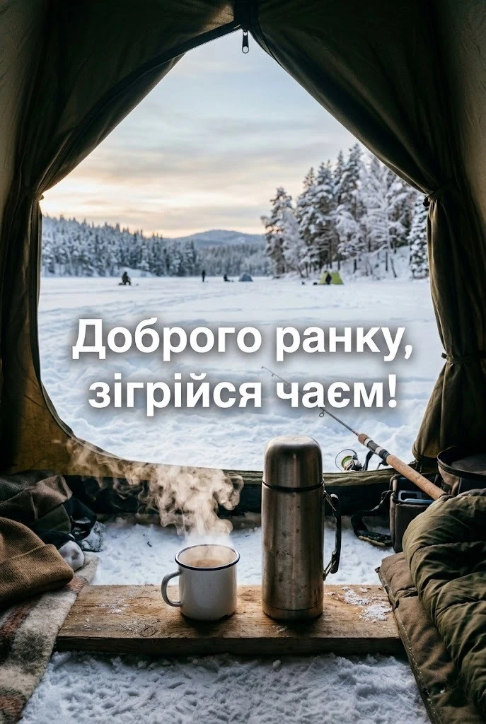 Доброго ранку, зима та рибалка: душевні листівки для гарного настрою