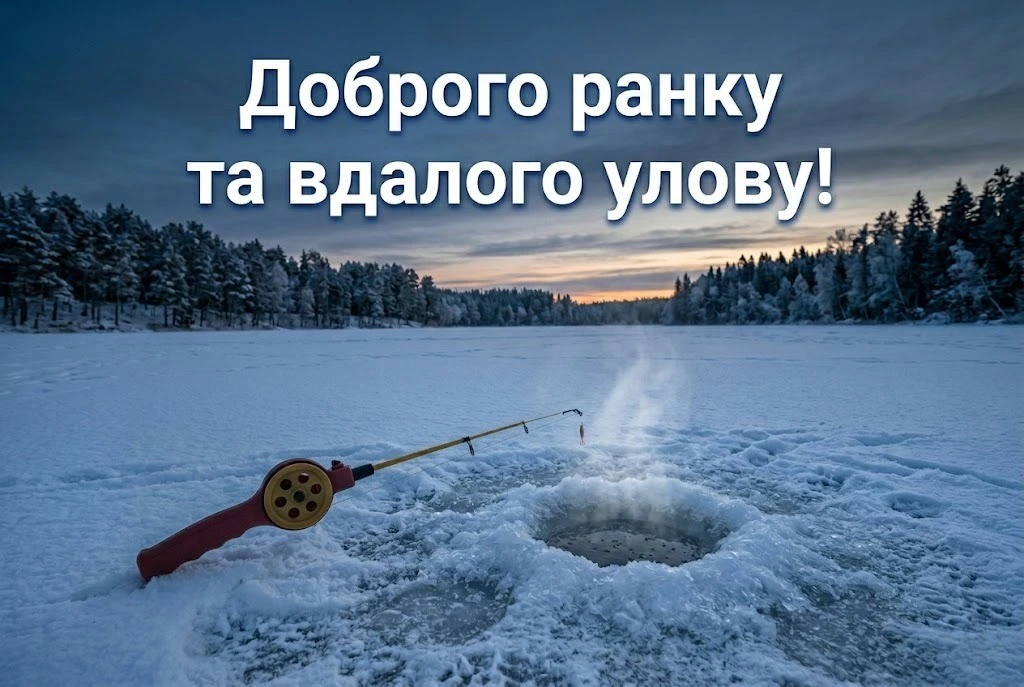 Доброго ранку, зима та рибалка: душевні листівки для гарного настрою