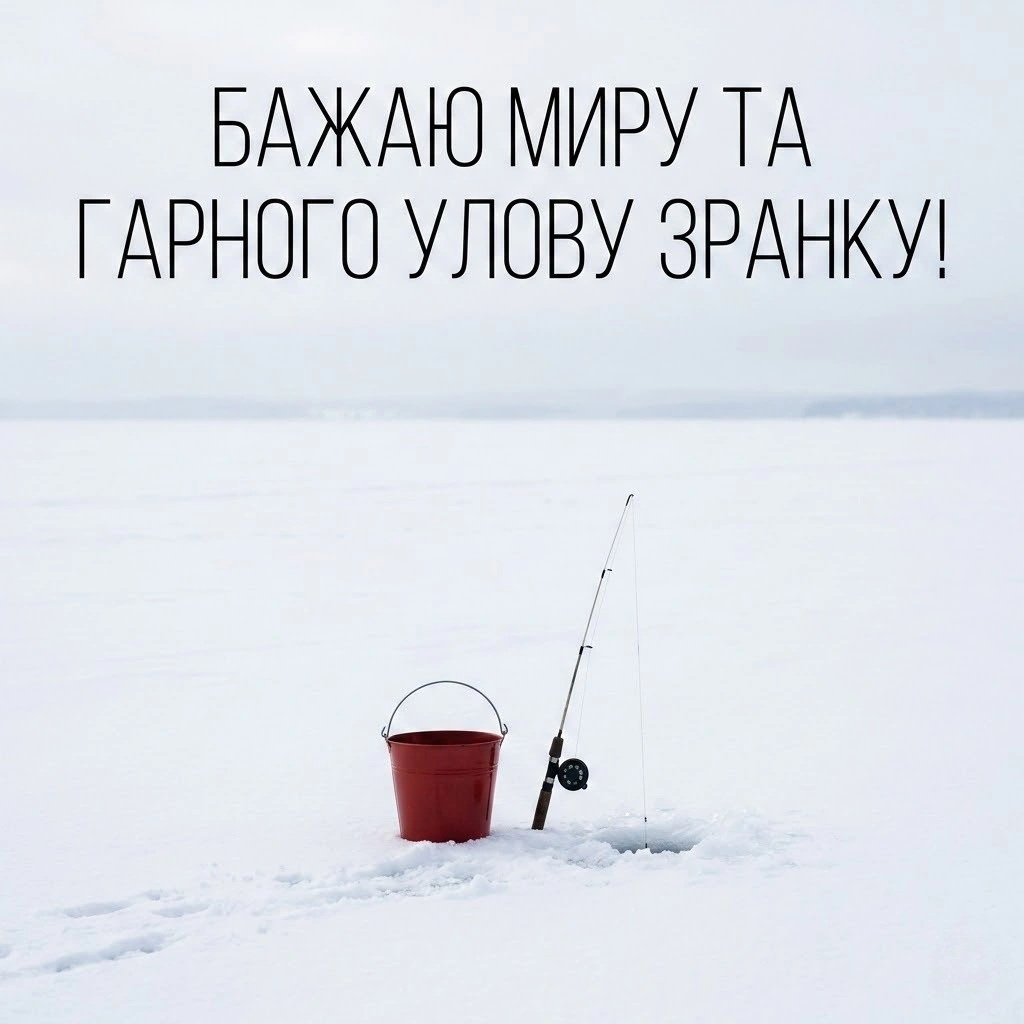Доброго ранку, зима та рибалка: душевні листівки для гарного настрою