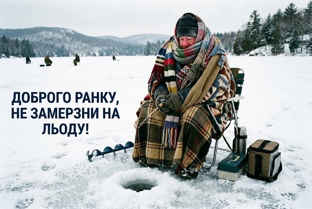 Доброго ранку, зима та рибалка: душевні листівки для гарного настрою