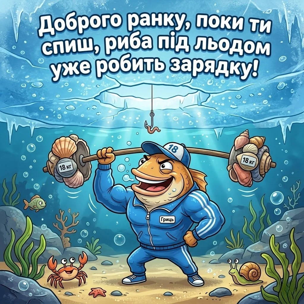 Доброго ранку, зима та рибалка: душевні листівки для гарного настрою