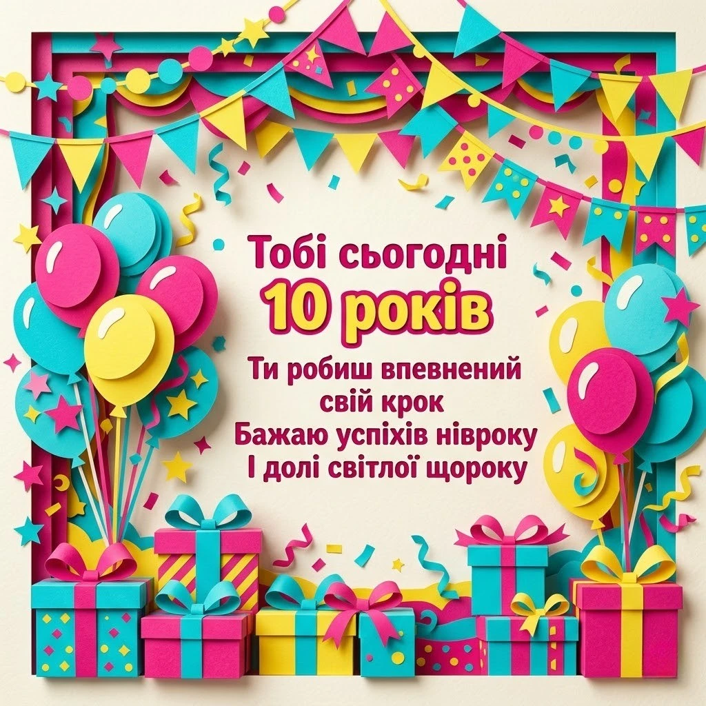 Привітання з днем народження дівчинці на 10 років: найкращі побажання у віршах та прозі