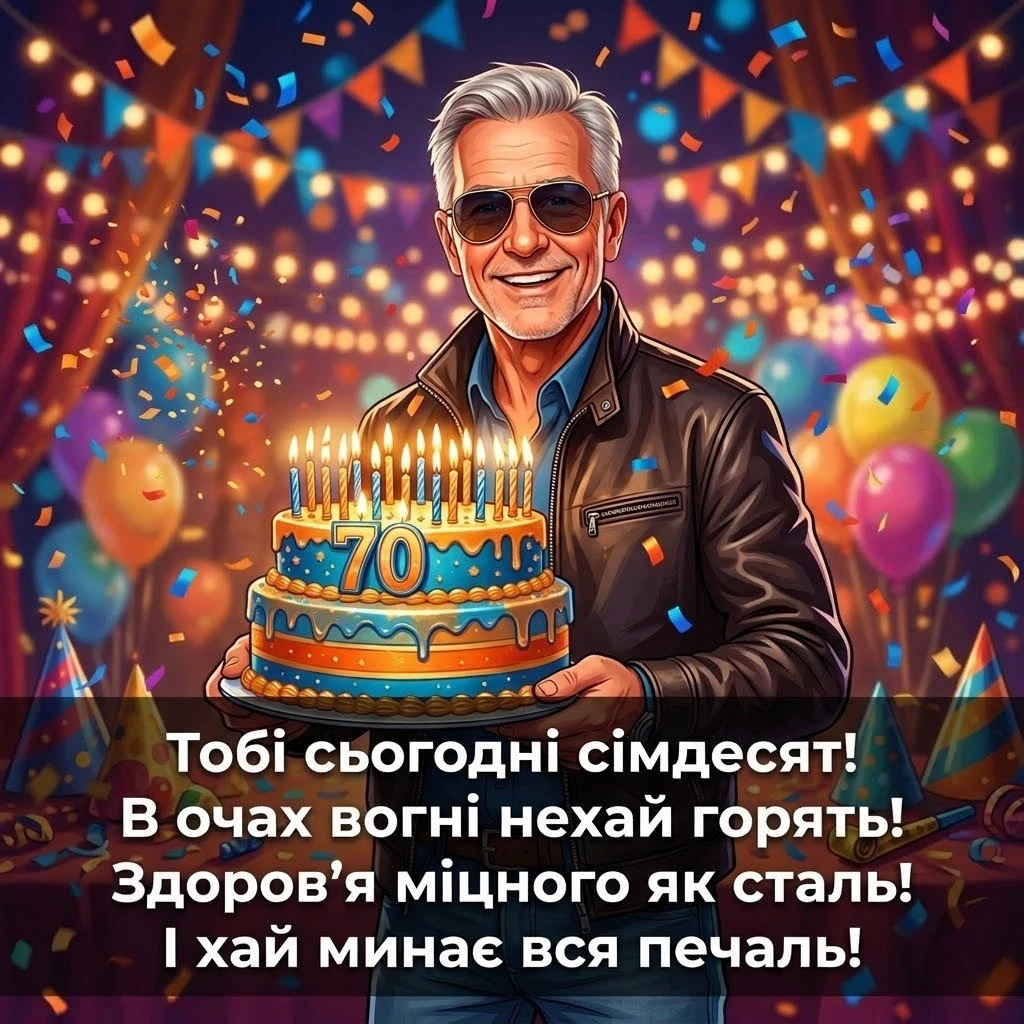 Вітання чоловіку з 70-річчям: найкращі побажання у віршах та прозі