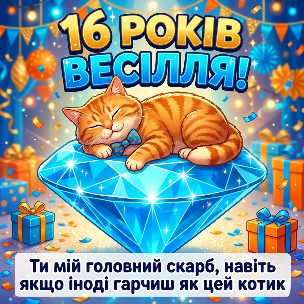 Привітання чоловіку на 16 років весілля: топазова річниця кохання
