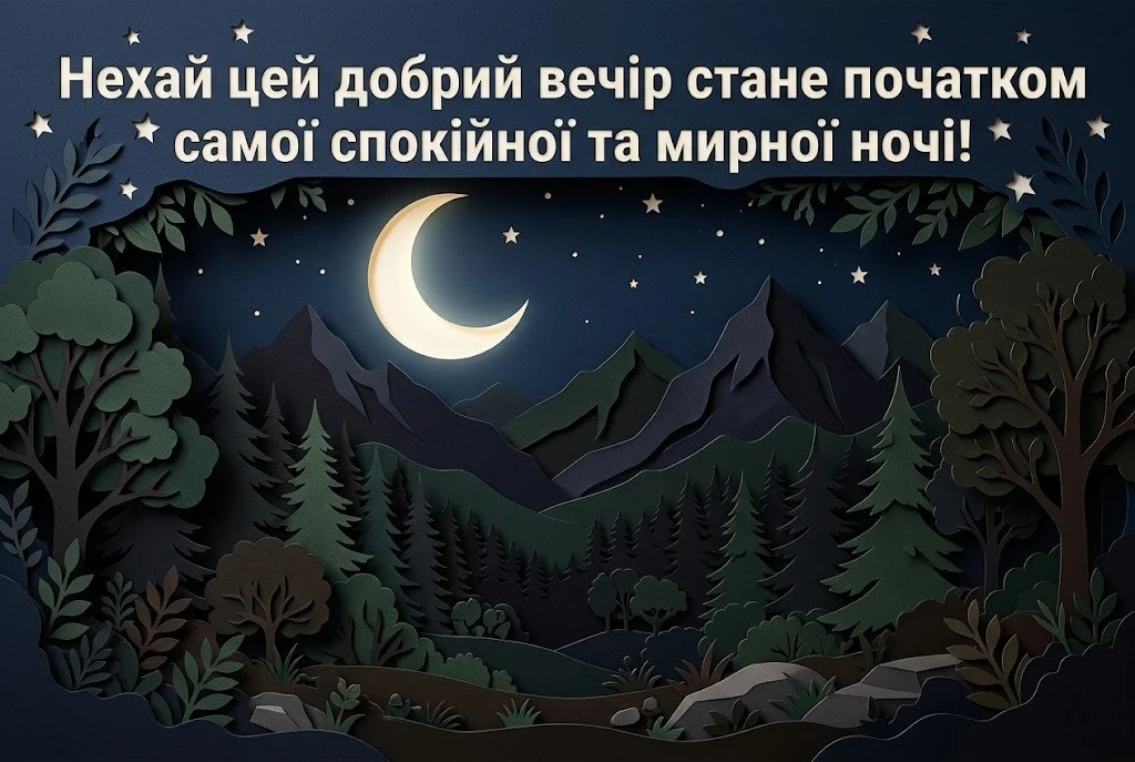 Доброго вечора та мирної ночі: сучасні картинки для душевного спокою