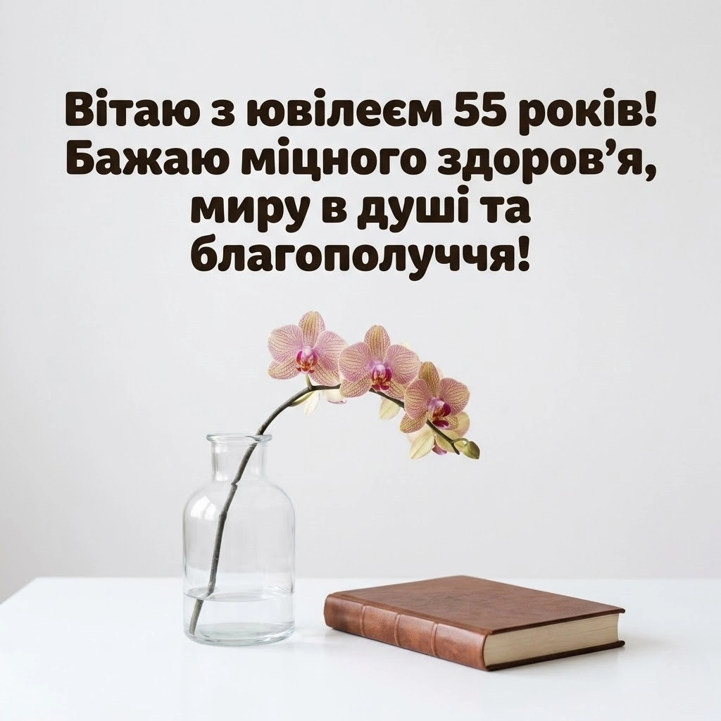 Найкращі вітання з ювілеєм 55 років жінці, які запам’ятаються назавжди