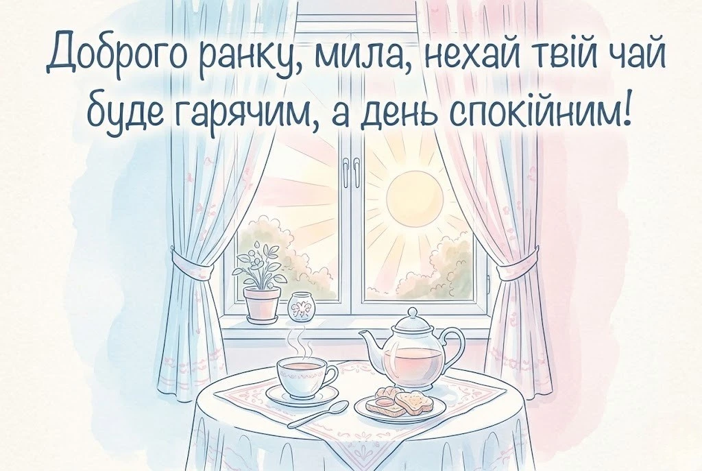 Доброго ранку, мила моя: сучасні картинки та душевні побажання для особливого настрою