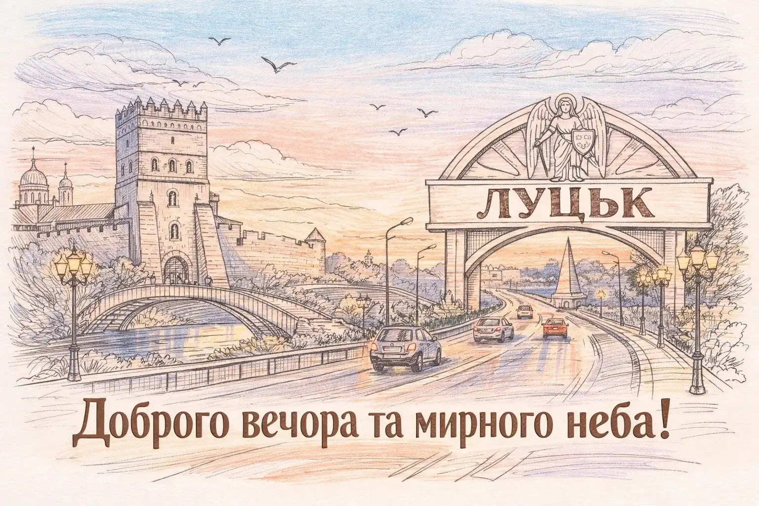 Доброго весняного вечора: сучасні картинки та листівки з краєвидами Луцька