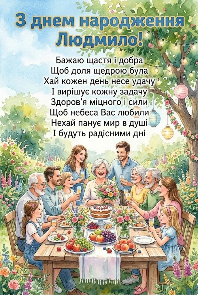 Найкращі привітання з днем народження для Людмили: вірші та проза