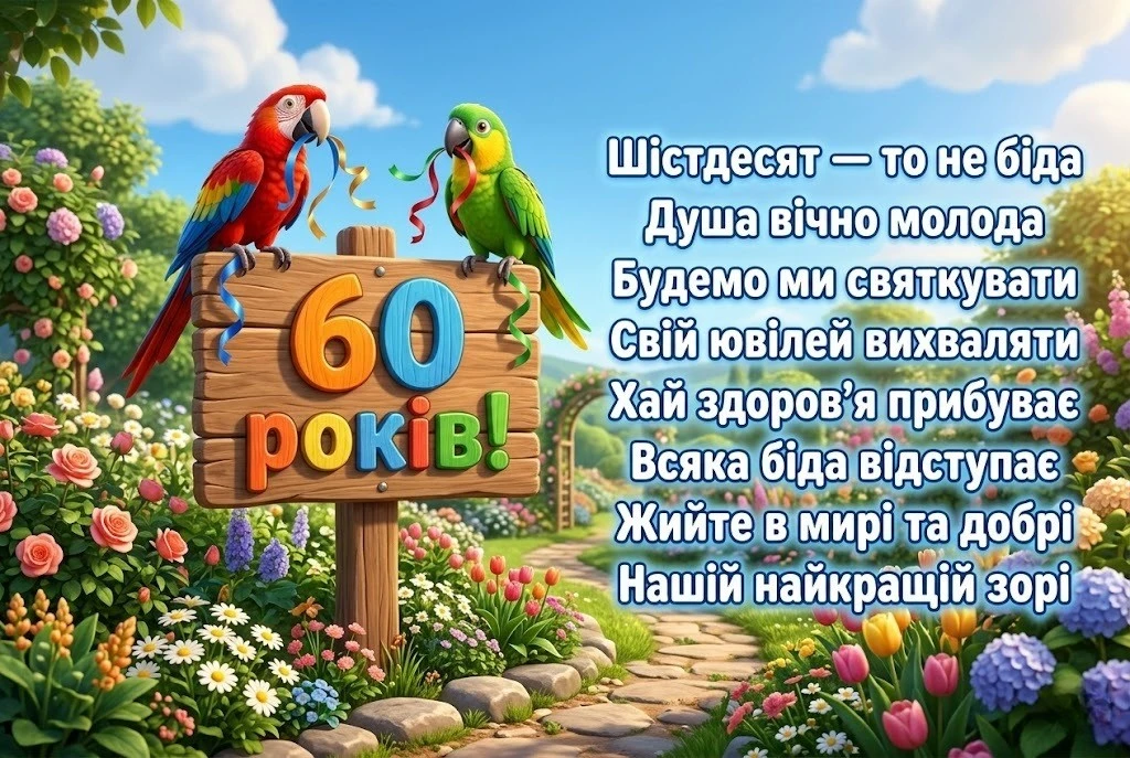 Ювілей 60 років: велика колекція привітань для особливої жінки