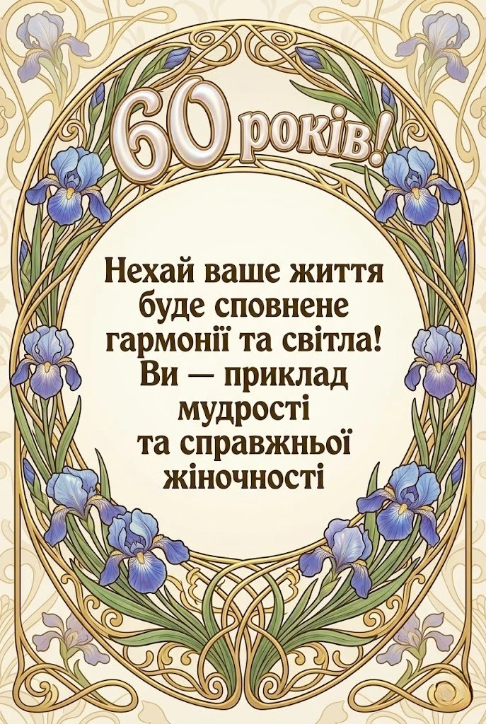 Ювілей 60 років: велика колекція привітань для особливої жінки