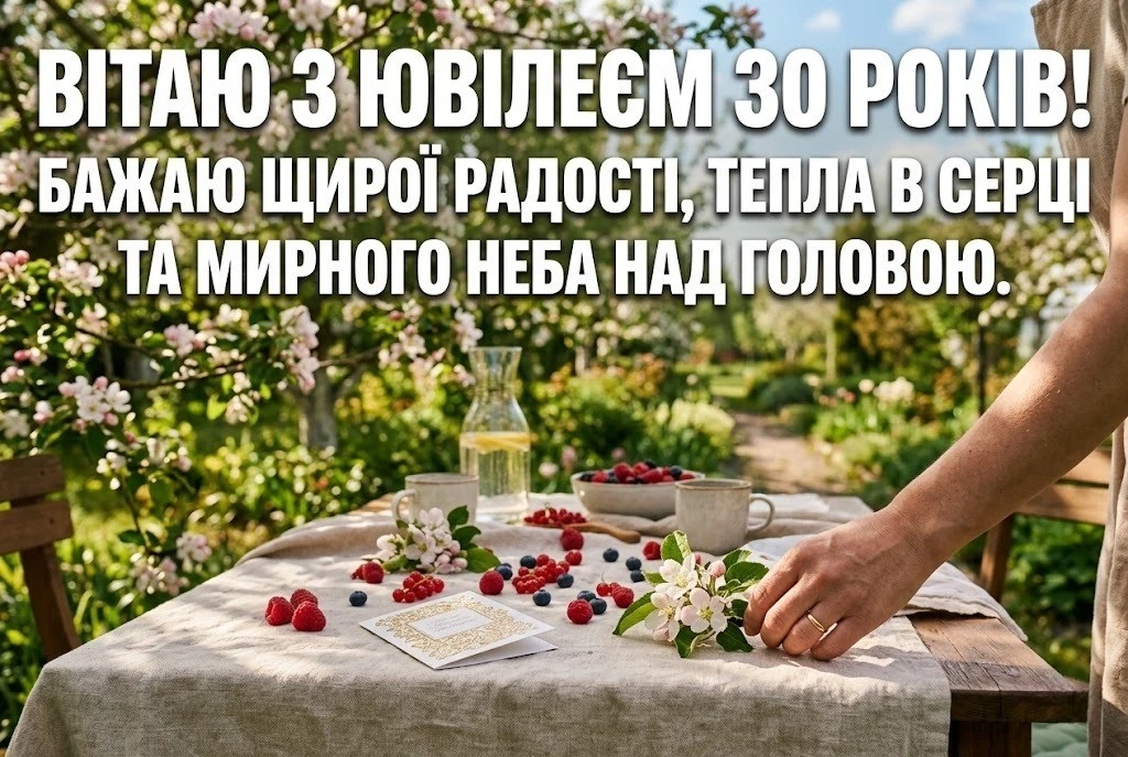 Привітання з днем народження на ювілей 30 років: найкращі побажання у прозі та віршах