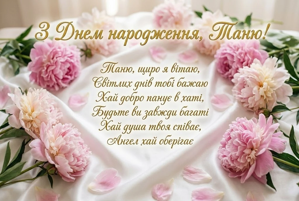 Привітання для Тані з днем народження: гармонія, успіх та щастя у словах