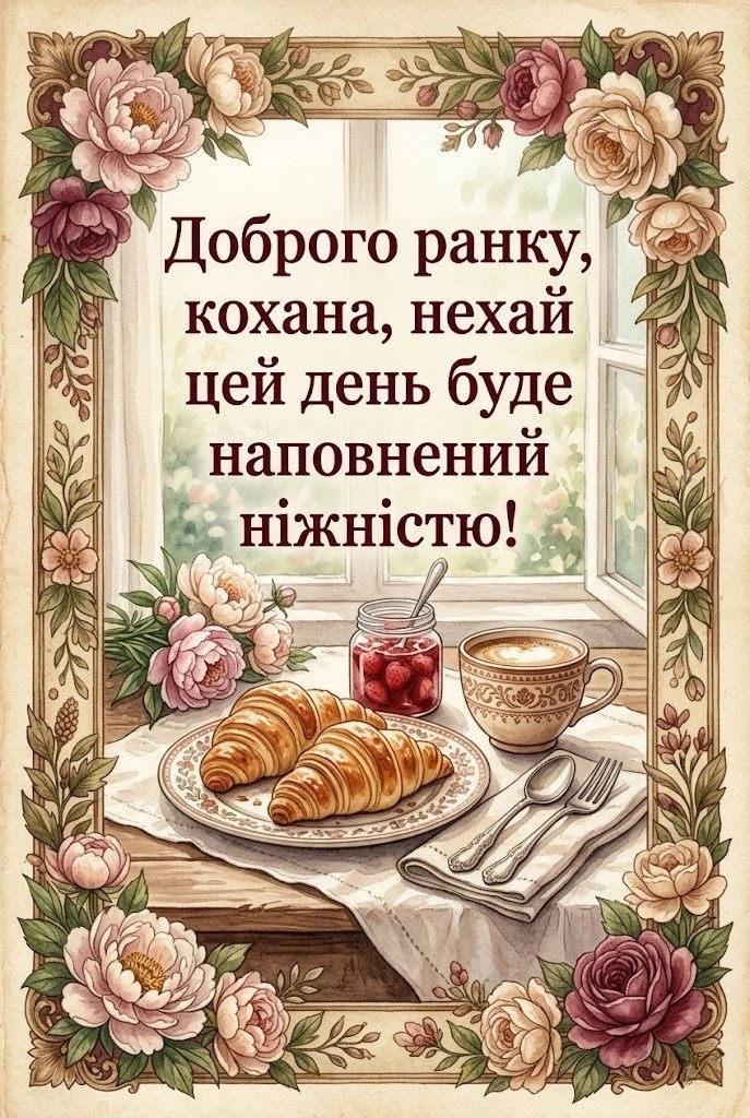 Доброго ранку, кохана: найтепліші картинки та ніжні побажання для особливого початку дня