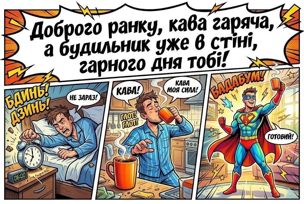 Доброго ранку та смачної кави: сучасні картинки та душевні привітання для всієї Україн